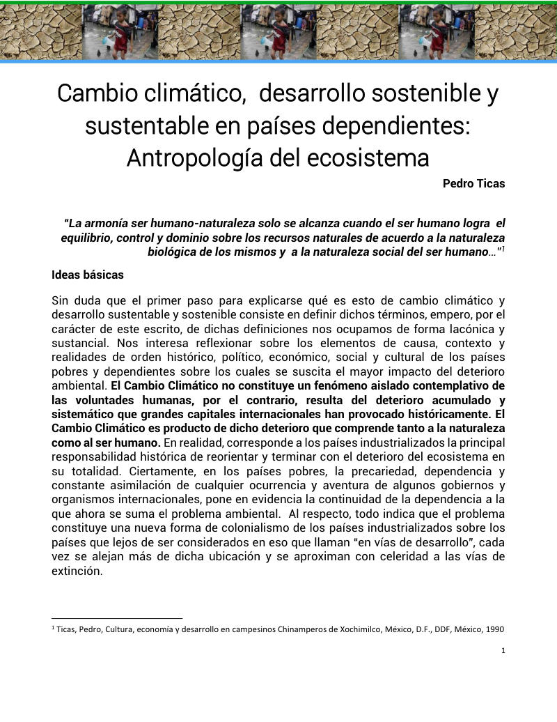 Portada de CambioClimatico PedroTicas
