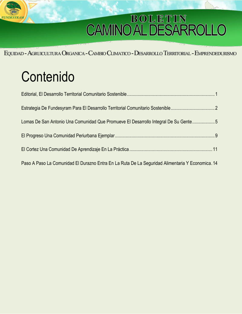 Portada de Desarrollo territorial, noviembre 2012