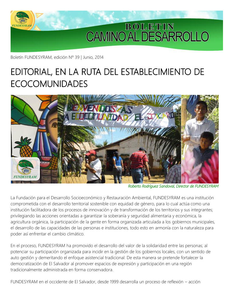 Portada de Ecocomunidades, junio 2014