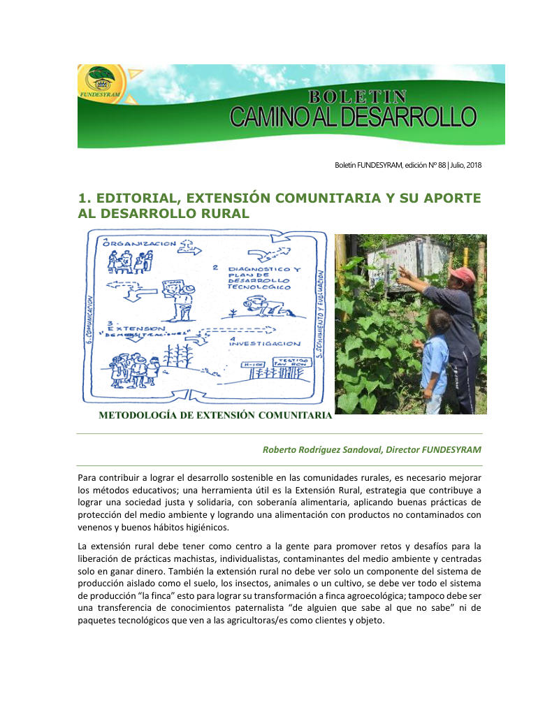 Portada de Educación popular, extensión rural y el aporte en los sistemas de producción y educación ambiental, julio 2018