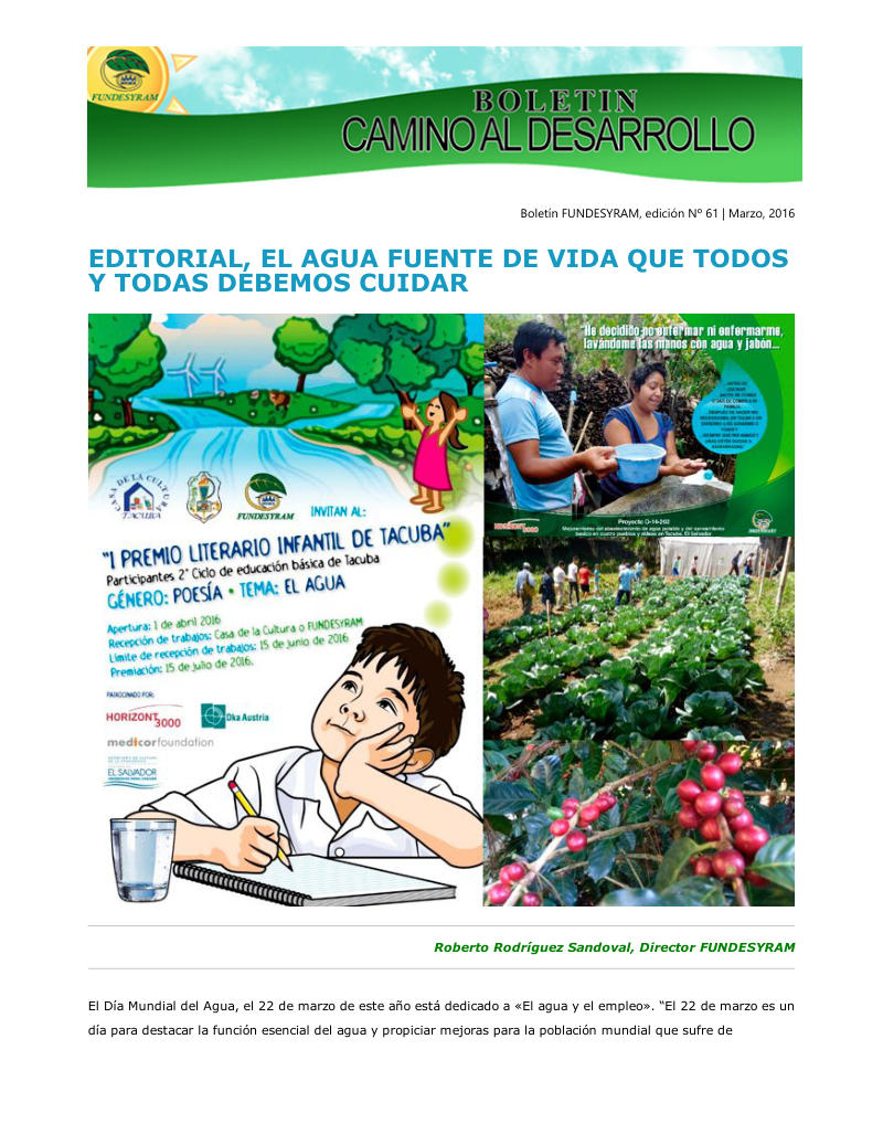 Portada de Experiencias comunitarias que han mejorado el abastecimiento de agua, marzo 2016