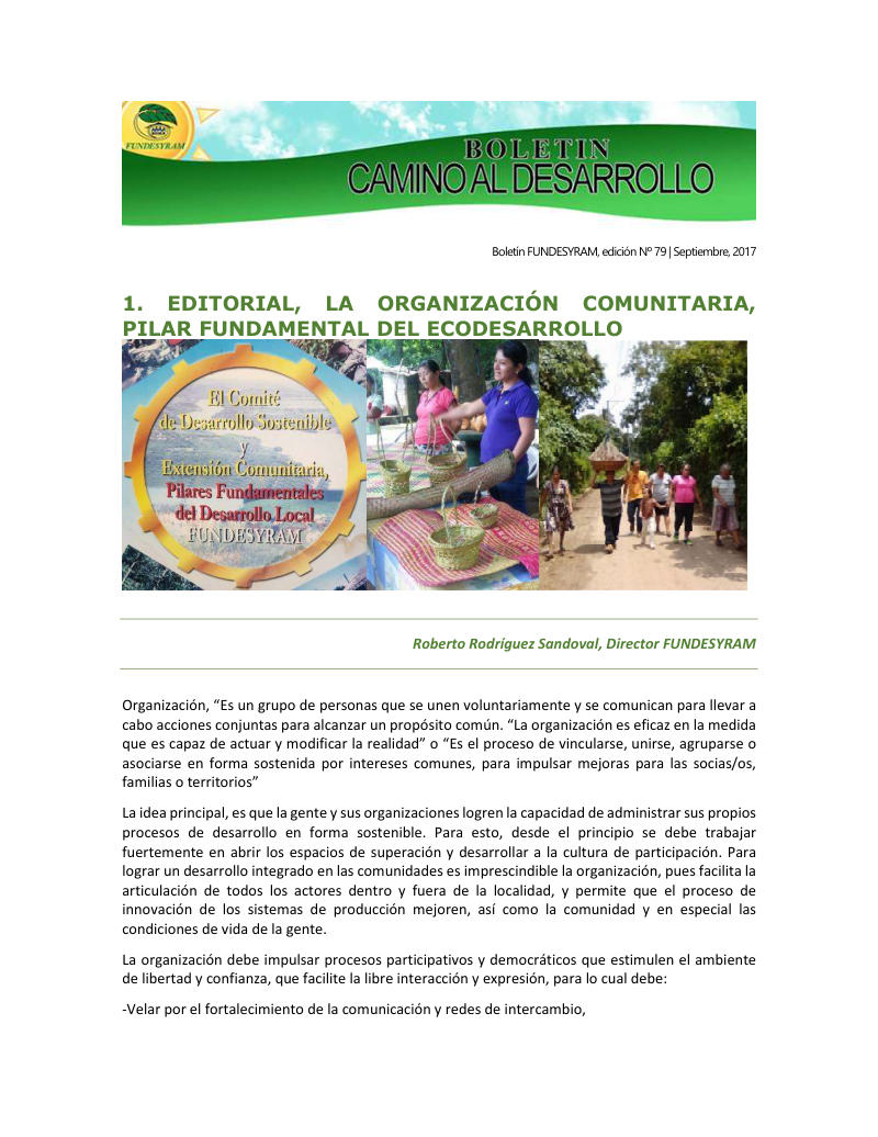 Portada de Experiencias exitosas de organizaciones comunitarias, de mujeres, jóvenes, productores que fomentan el desarrollo y la agricultura orgánica, septiembre 2017