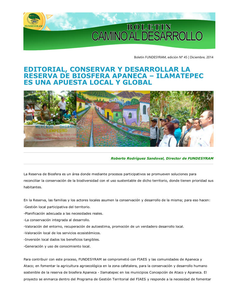 Portada de Experimentación campesina, diciembre 2014