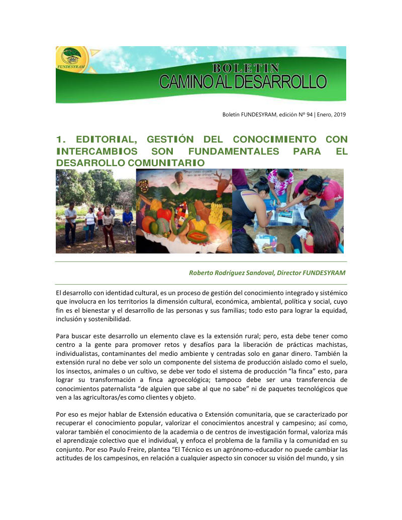 Portada de Gestión del conocimiento 01-2019