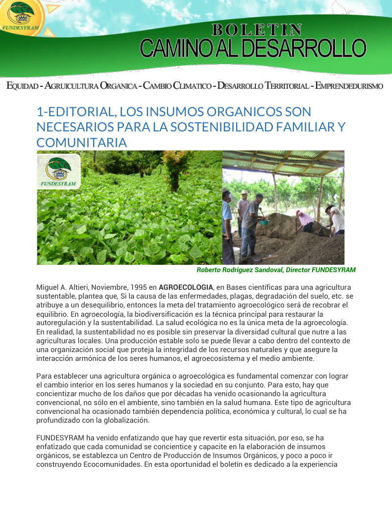 Portada de Insumos orgánicos, mayo 2014