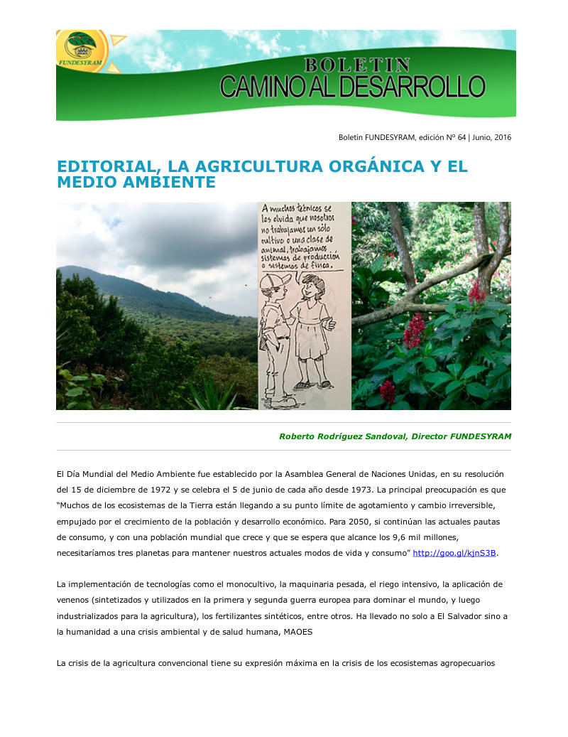 Portada de La agricultura orgánica, retos y desafíos para este periodo de lluvias, junio 2016