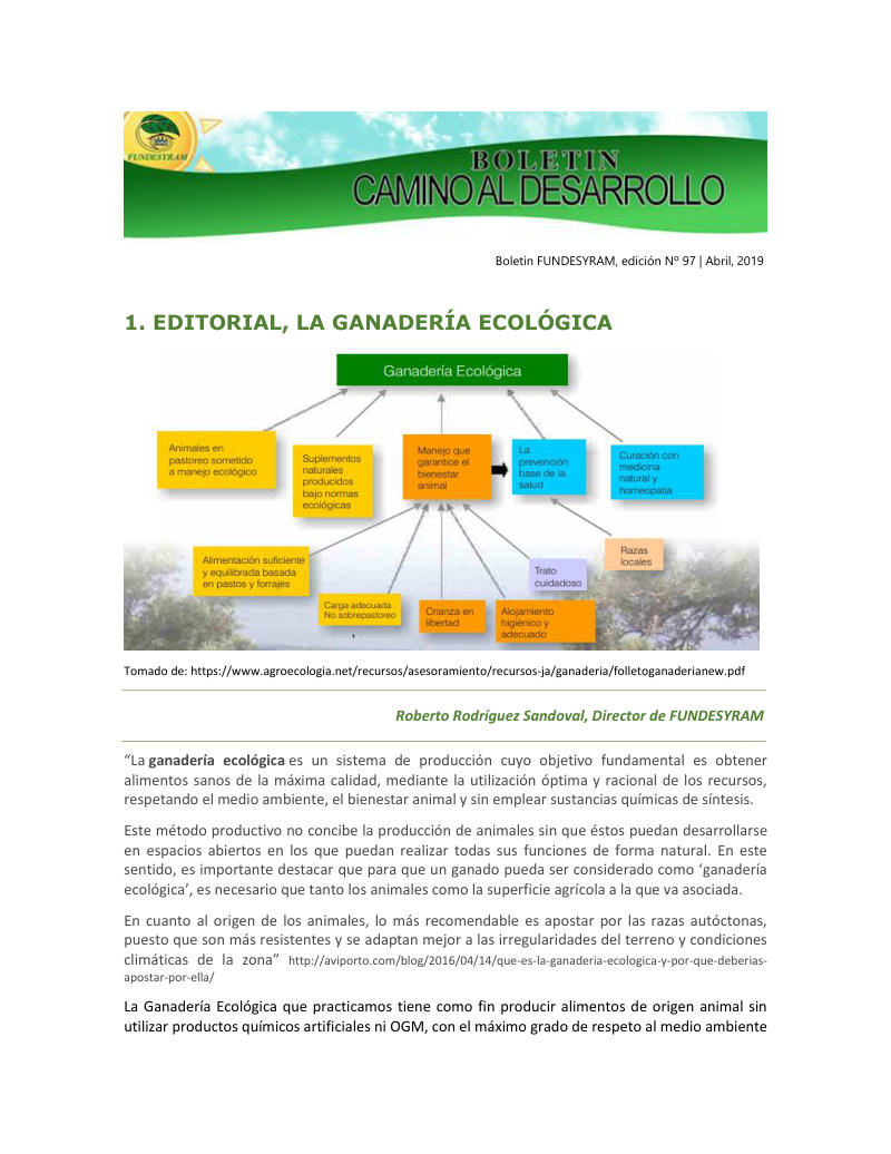 Portada de La ganadería ecológica, abril 2019