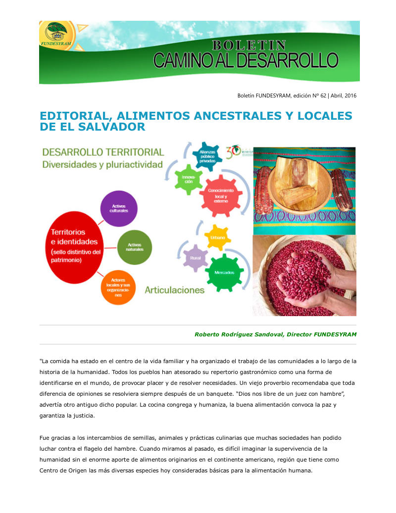 Portada de Las recetas ancestrales que mejoran la nutrición y la salud de la familia rural, abril 2016