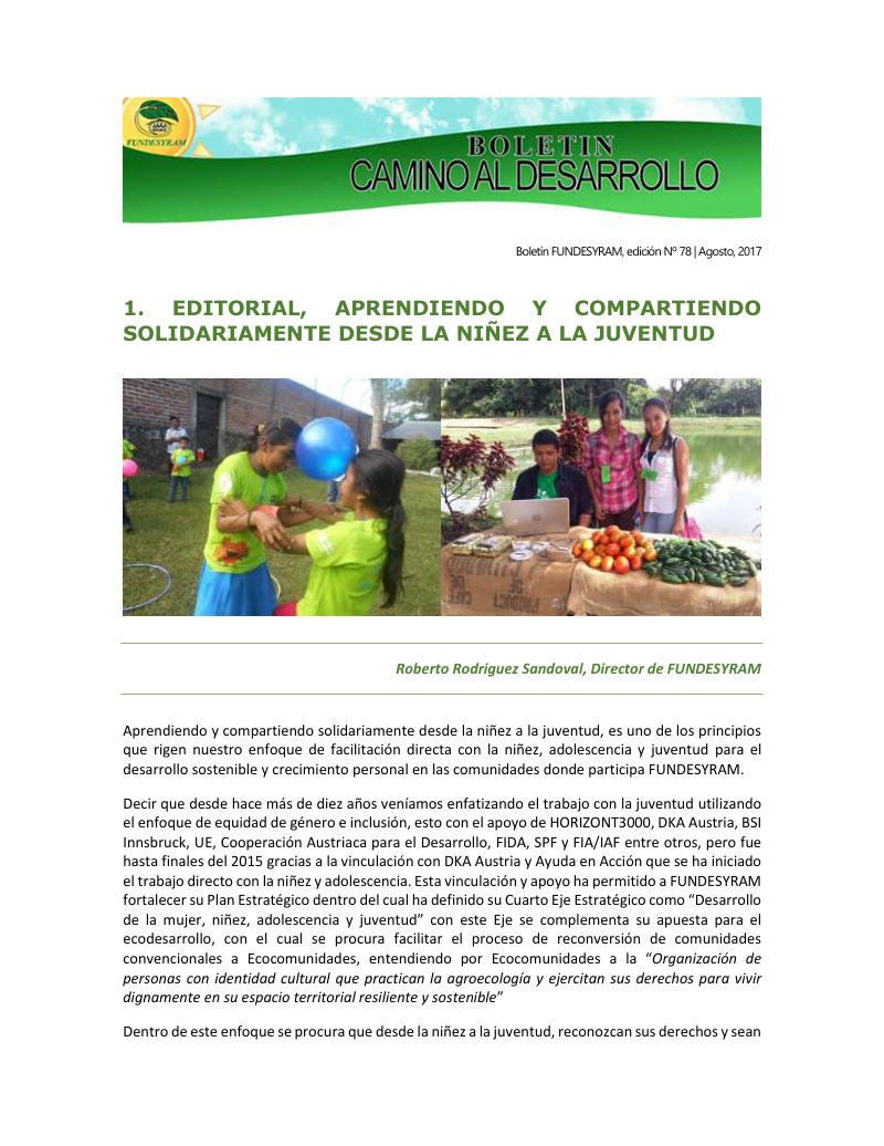 Portada de Niñez, adolescencia y juventud en el desarrollo comunitario, agosto 2017