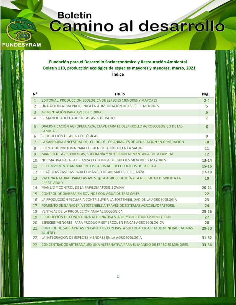 Portada de Producción ecológica de especies mayores y menores, marzo 2021