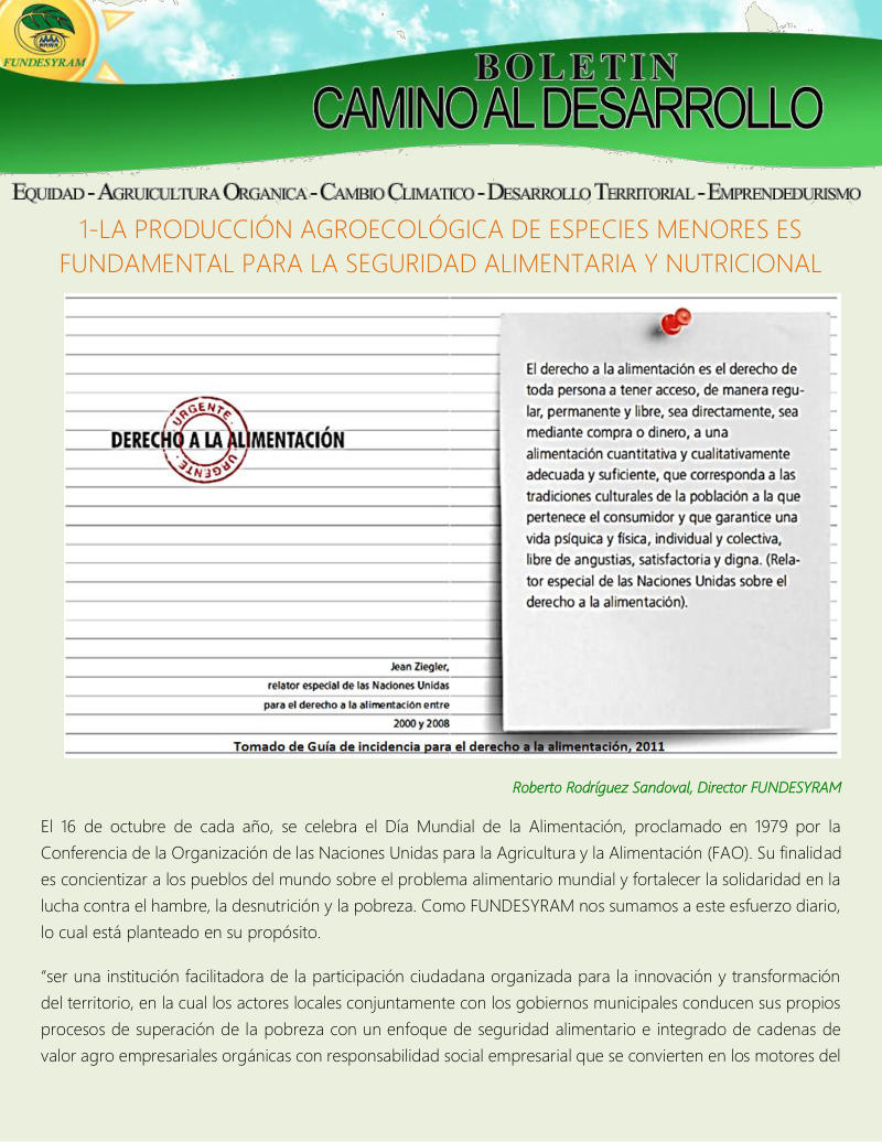 Portada de Producción ecológica de especies menores, octubre 2013